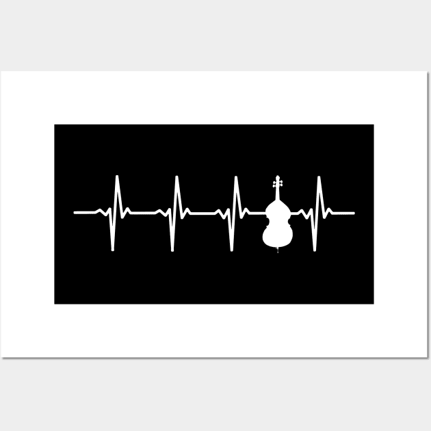 Cello Heartbeat Gift For Cellists Wall Art by OceanRadar